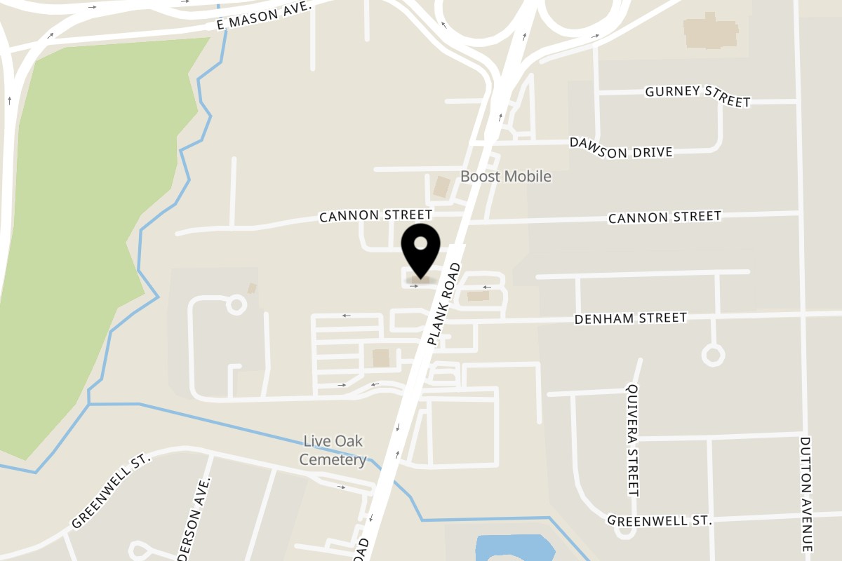 Map showing the location of Hip Hop Fish & Chicken Baton Rouge on 6035 Plank Rd in Baton Rouge